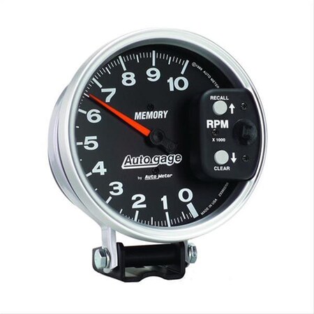 Overtime 5 in. Autogage 10000 Rpm Memory Tachometer - Black - 5 in. diameter OV3631119
